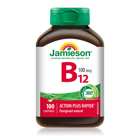 2044 Jamieson Vitamin B12 | Methylcobalamin 100 Tablets 2044_R2063_B12_100mcg_160cc_BTL_MAIN2